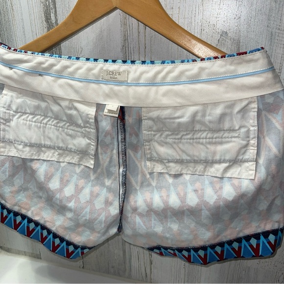 J. Crew Blue and Red Bermuda Shorts with Geometric Pattern - Picture 9 of 16